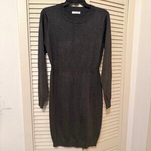 Sweater Dress (lightweight) long sleeve, CHARCOAL GREY